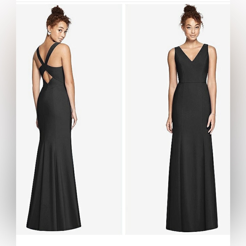 Bella Bridesmaids Dessy Black Crepe Dress